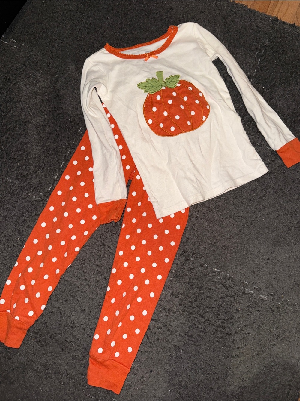 Girls fall pumpkin set longsleeve pants